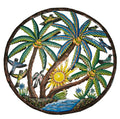 23 inches Antoine- Full of Colors Tropical Tree &Sun Hand Made Metal Drum Art