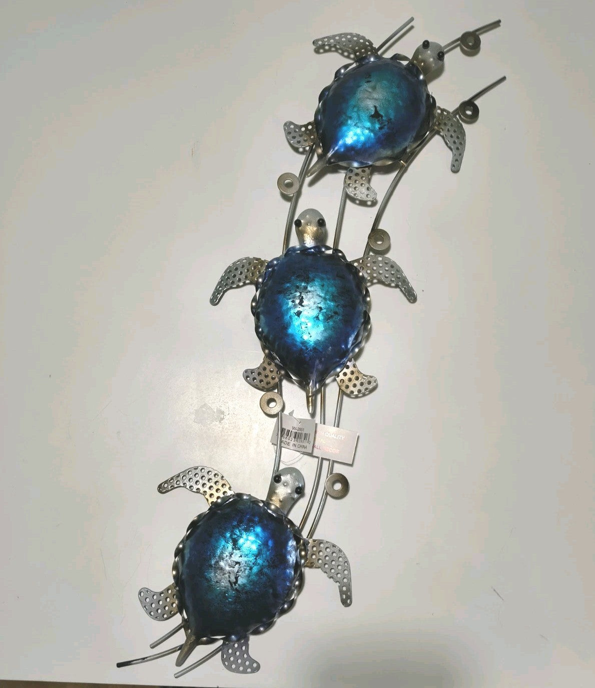 29 Inches High x 7 3/4 Inches Wide Triple Metal Wall Sea Turtles